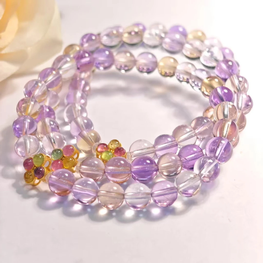 【书记甄选】天然紫黄晶单圈手链 多样性发一件 约6mm JC5662