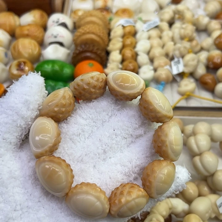 菩提根/象牙果把件4象牙果原果雕刻炭烧榴莲果全品