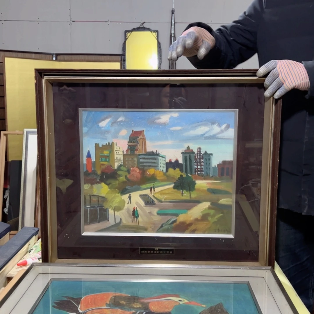 绘画惋*屏风框画茶空间设计