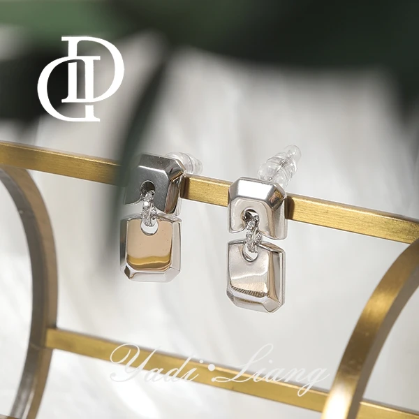 925银耳饰 梁雅帝七夕专属【几何方块小银条】时尚百搭气质纯银耳饰