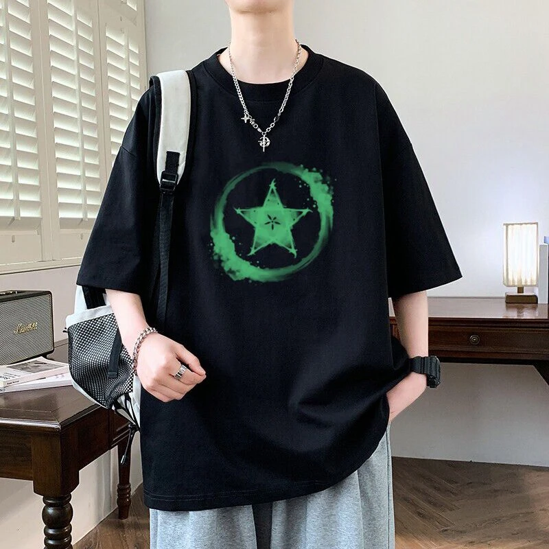 元赫短袖t恤男生休闲男装潮牌潮流青少年宽松纯棉半袖上衣服夏季