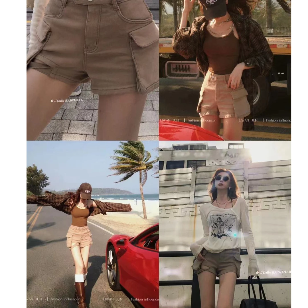 婉君【洛杉矶辣妹】设计感口袋短裤LWJ23A1K087