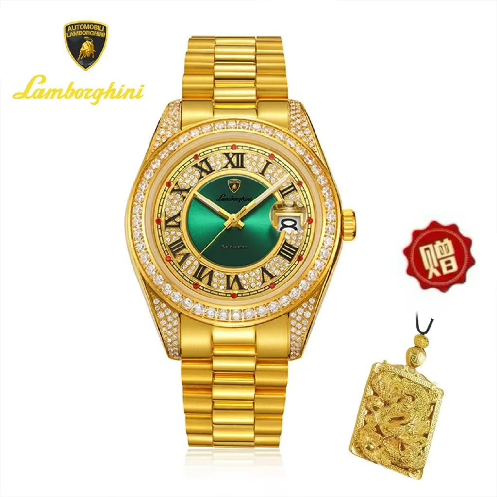 AutomobiliLamborghiniK兰博基尼男士聚宝盆足金999机械腕表8509G