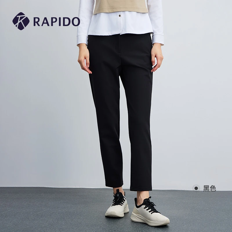 RAPIDO雳霹道2025年早秋R系列女士棉感斜纹简约休闲长裤CP5721U04