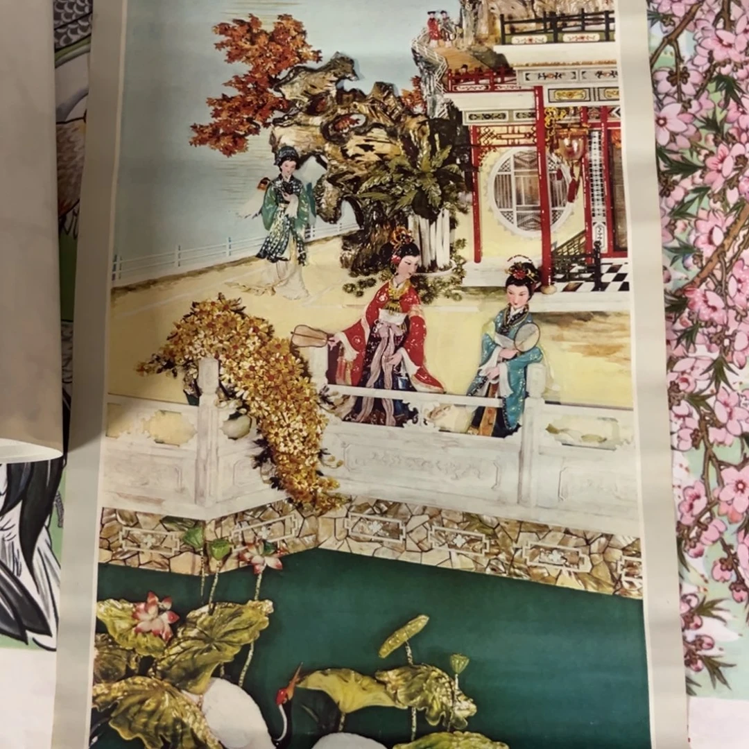 冯***华荷塘美女图民宿装饰