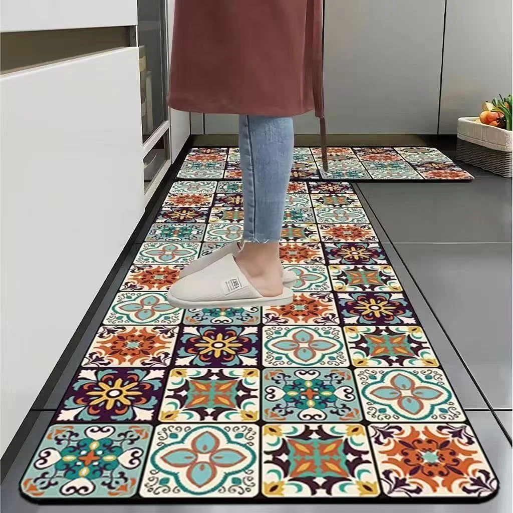 法式复古【40*60+40*160】硅藻泥厨房长条吸水防滑防污耐脏地垫脚垫