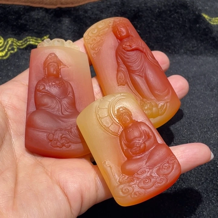 石英质玉（黄龙玉）未镶嵌挂件