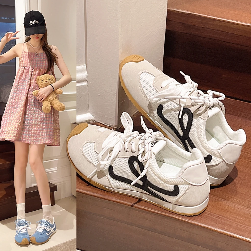 杨幂同款3CM内增高阿甘鞋女2025夏季新款时尚百搭潮流双网德训鞋