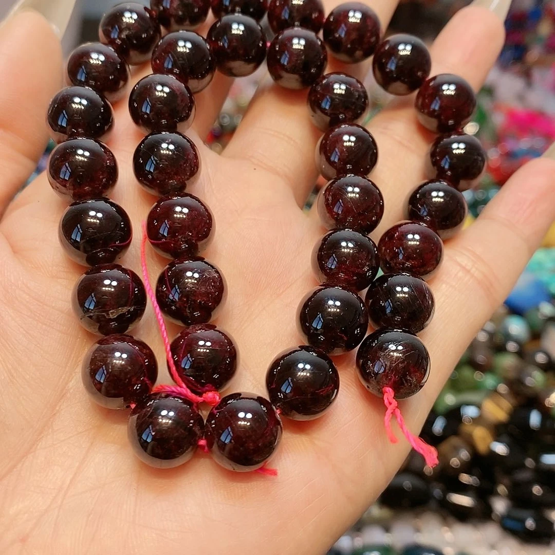 散珠玛瑙/玉髓11mm石榴石一条