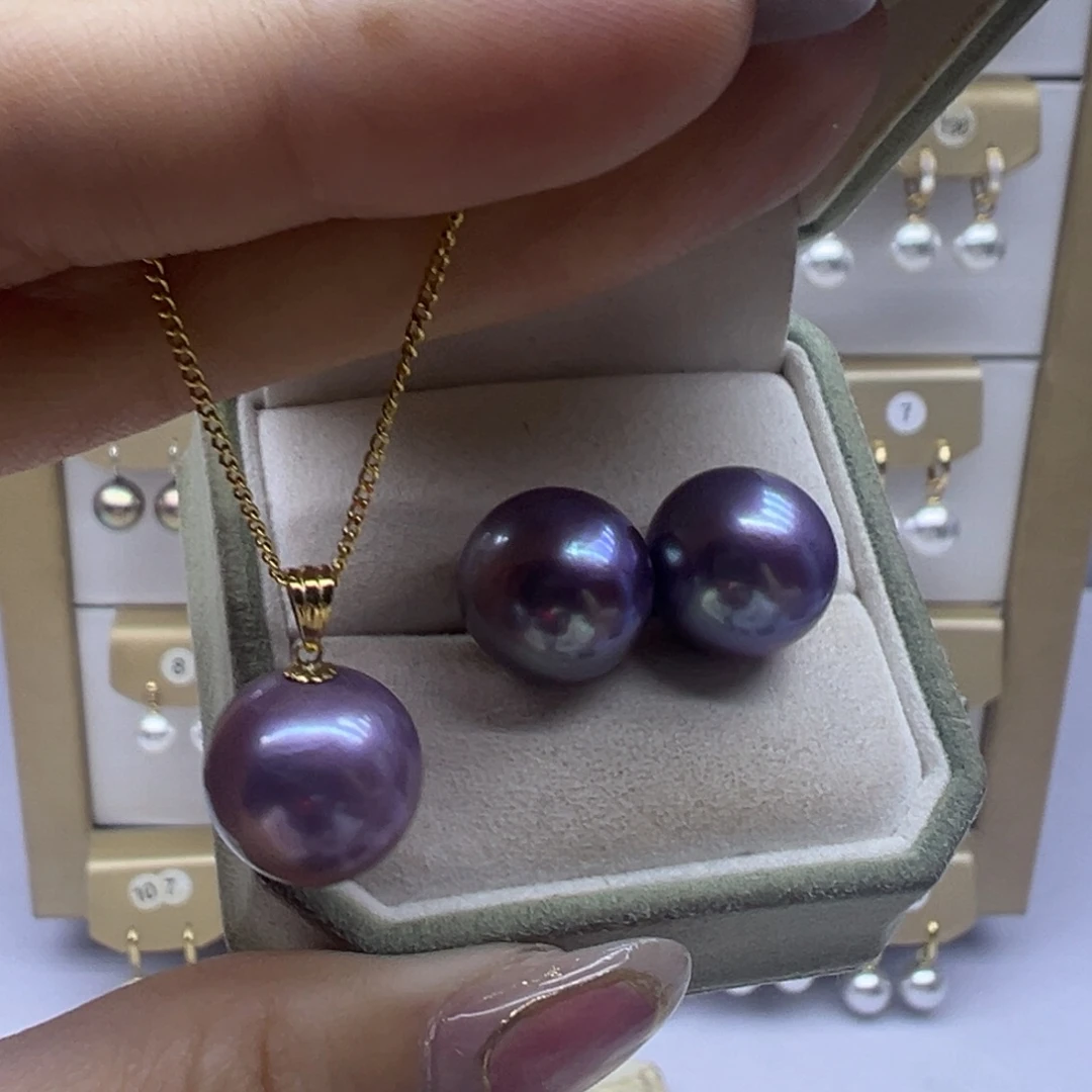 淡水珍珠18K金镶嵌吊坠(赠链)