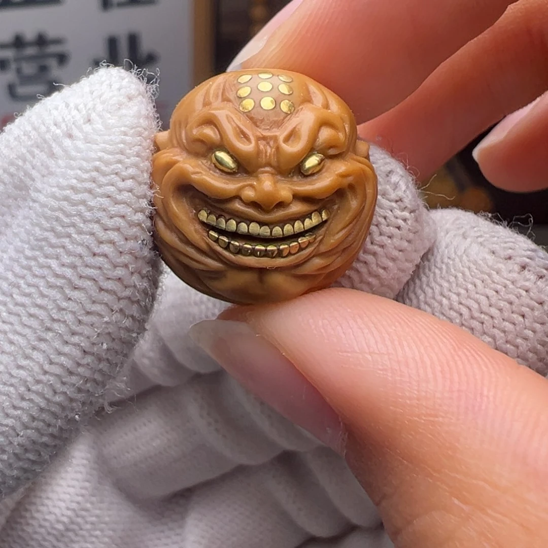 猴头核桃把件镶嵌款九戒疤坏笑18左右尺寸全品有正常封口线