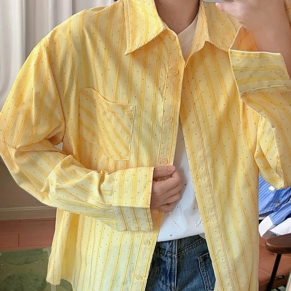 FT烫钻条纹衬衫FT3419834