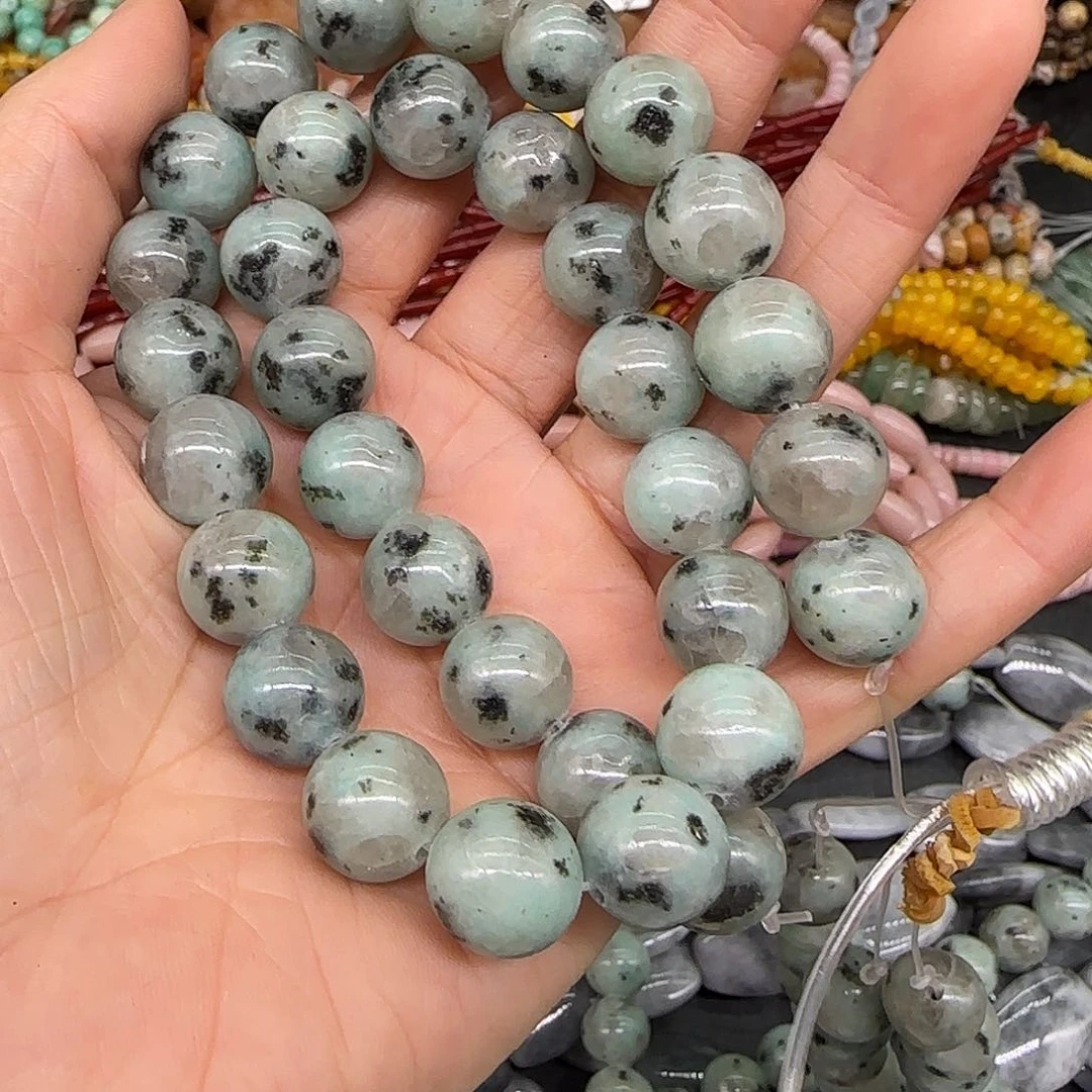 玛瑙/玉髓合金珠宝半成品天山蓝12mm一条