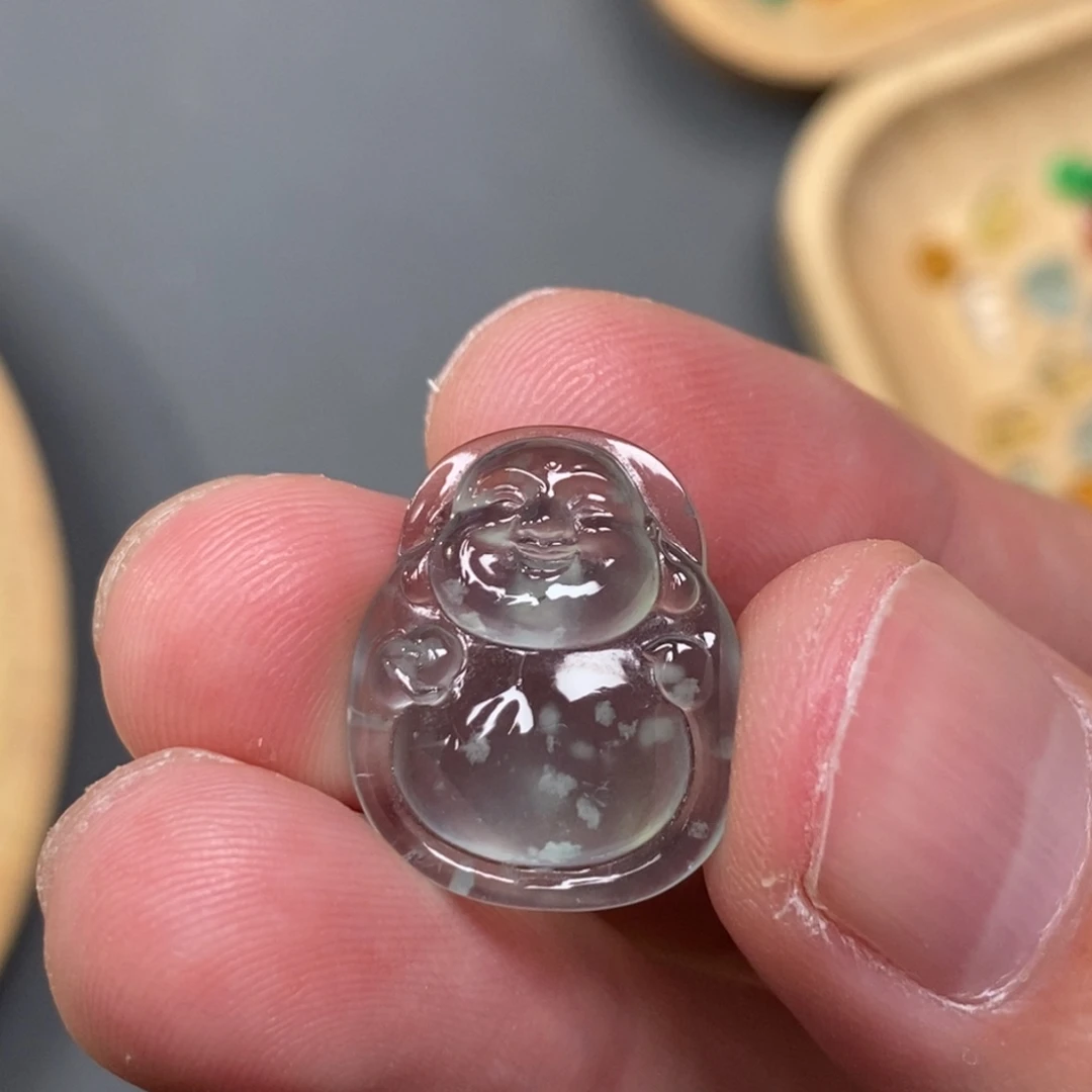 翡翠未镶嵌挂件佛公