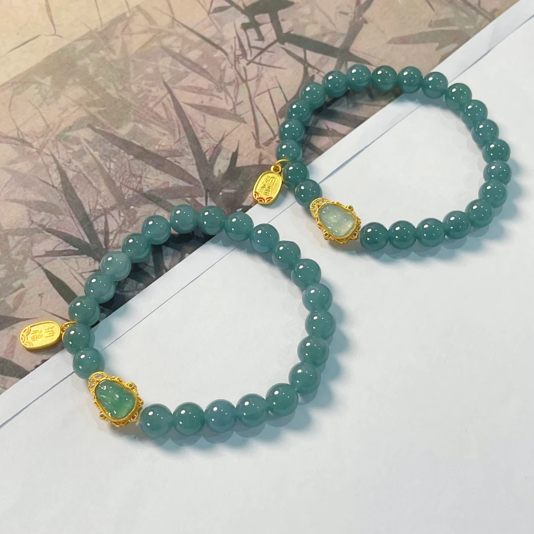 【小宝珠宝】16 T05497-翡翠DIY单圈手串-多样性发一件-7.5mm