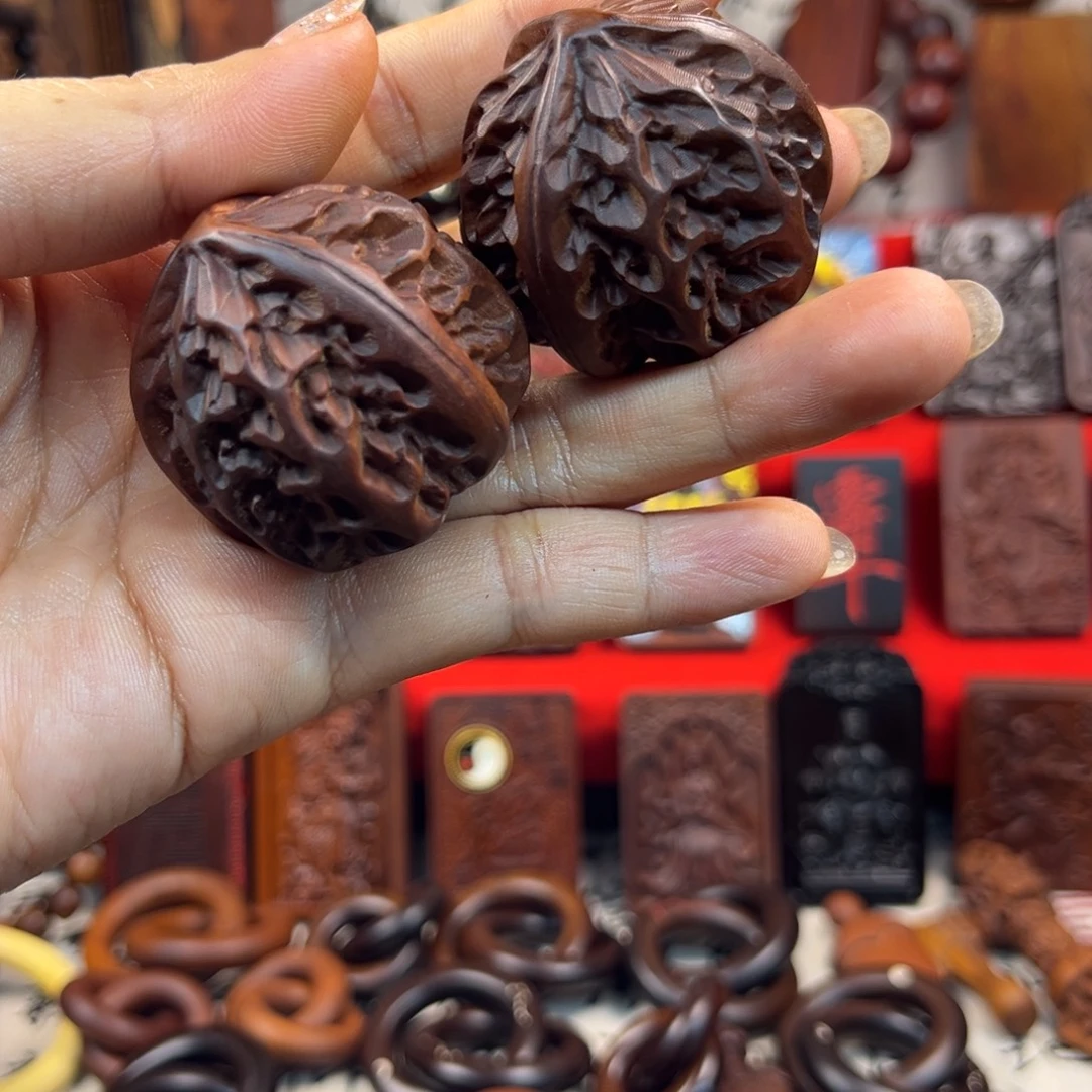 枣木天然雷击枣木手把件