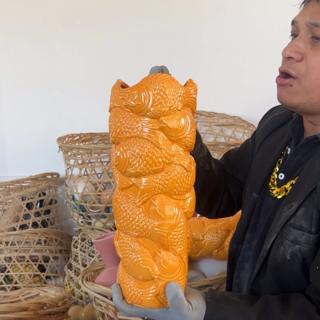 摆件55 号高中温陶瓷工艺瓶（部分微瑕）