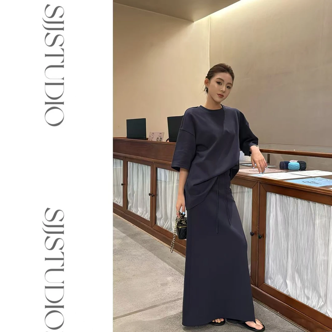 【娇娇私服定制】新款纯欲简约T恤+半裙两件套（衣长68裙95）62802#