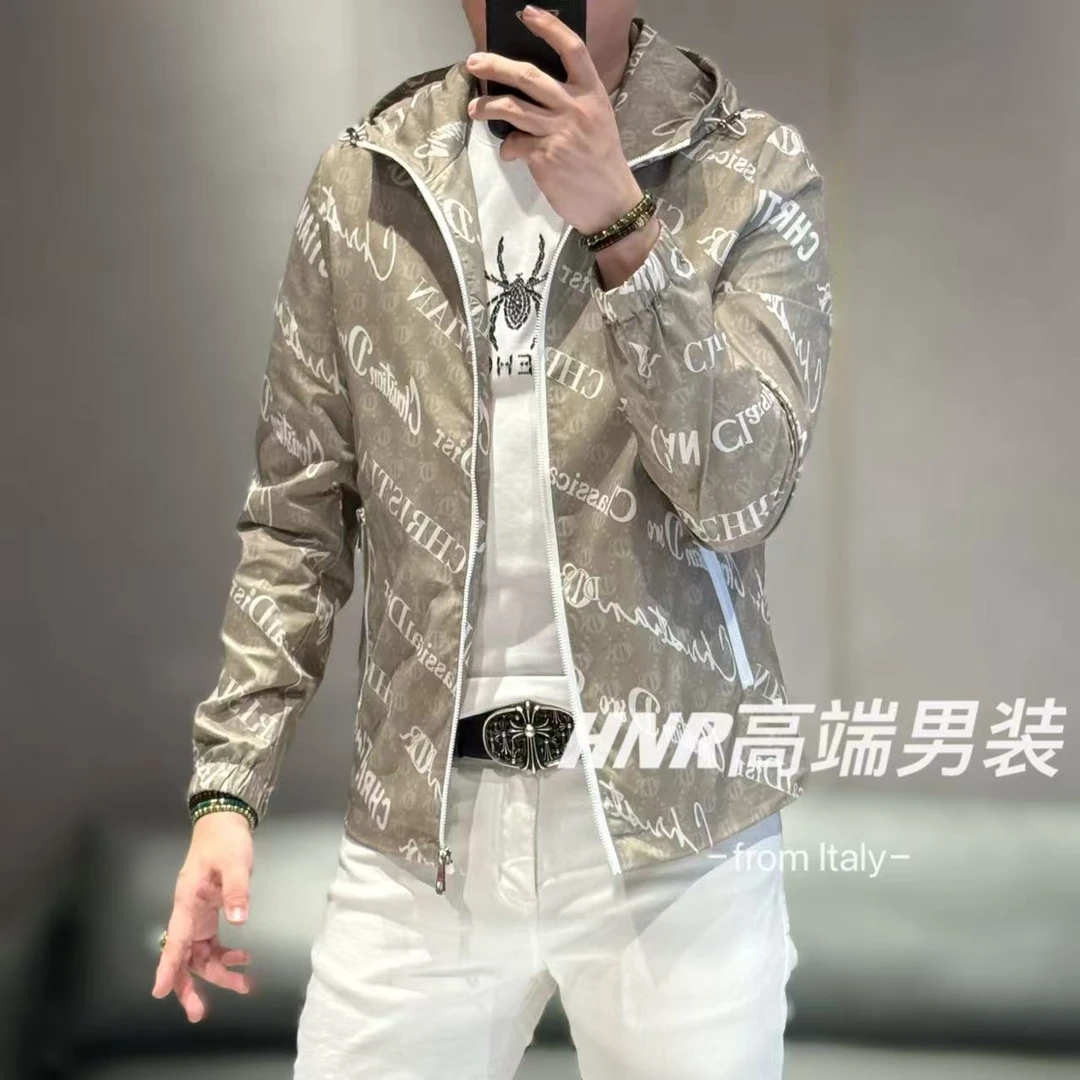 全身满花字母清爽色系高端定制春款夹克外套8803