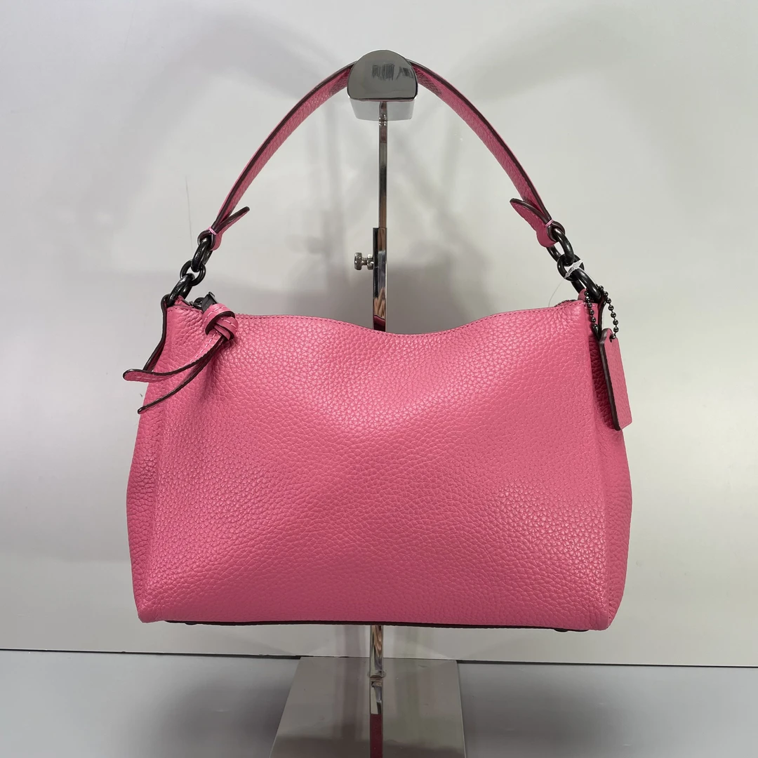 90新 COACH/蔻驰 小林/shay玫红色腋下包27*19*12cmB051108