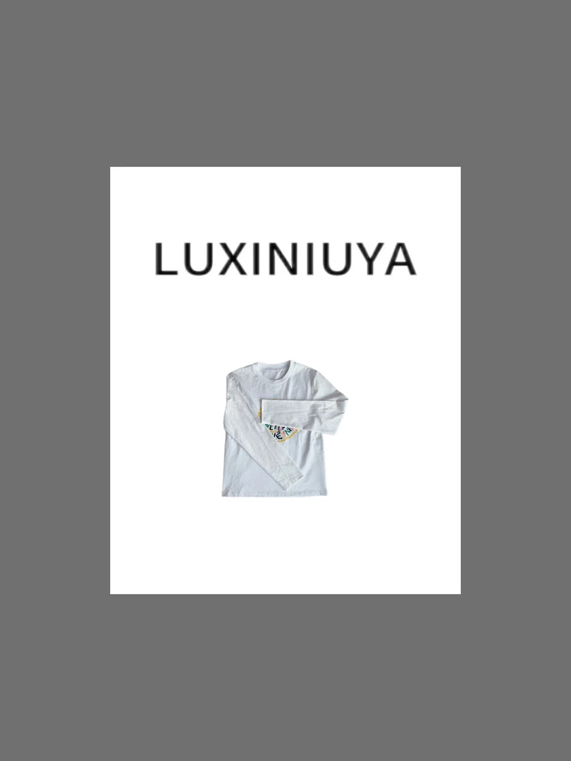 【LUXINIUYA】春季新款彩色蒙圆领休闲长袖T恤#CX2497