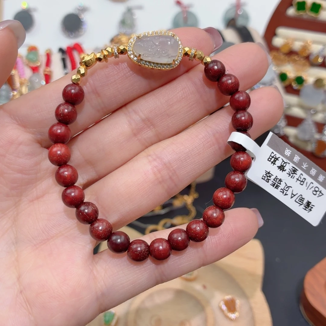 翡翠银S925镶嵌颈饰手串