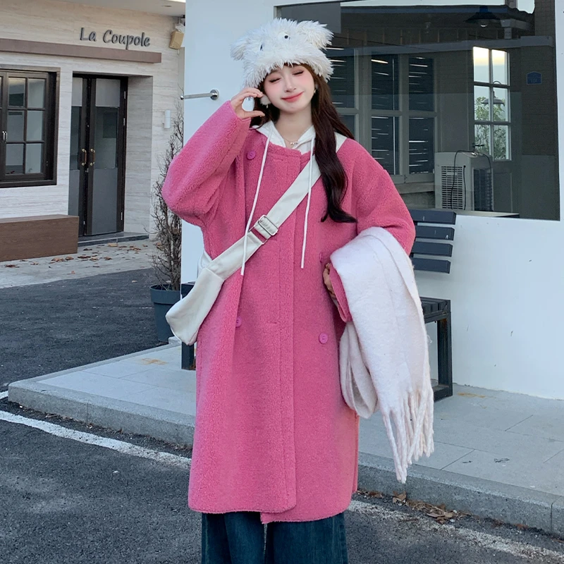 【正】慕兔法式甜美简约百搭长袖外套女2024秋季小个子中长款大衣