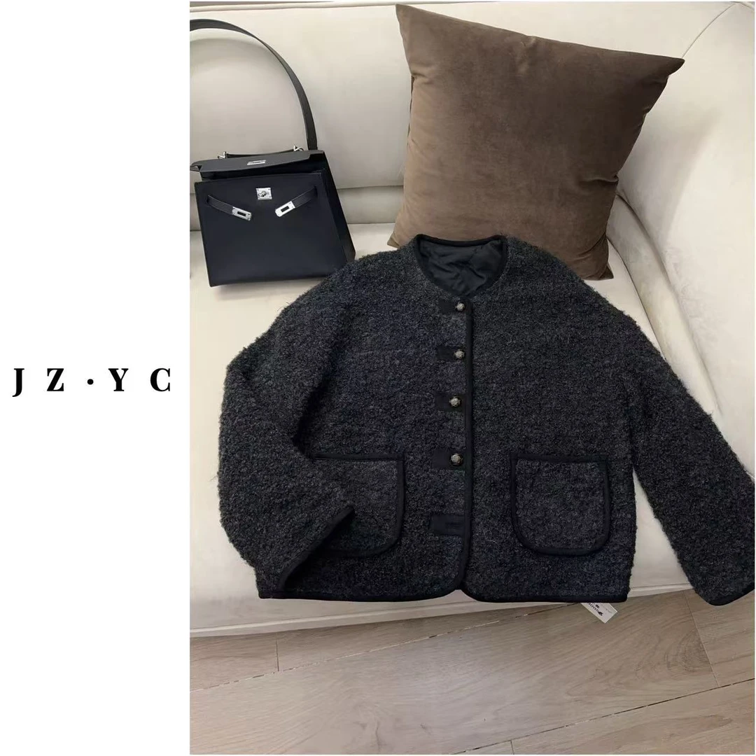【洁子推荐】80056时尚百搭西咸毛呢外套