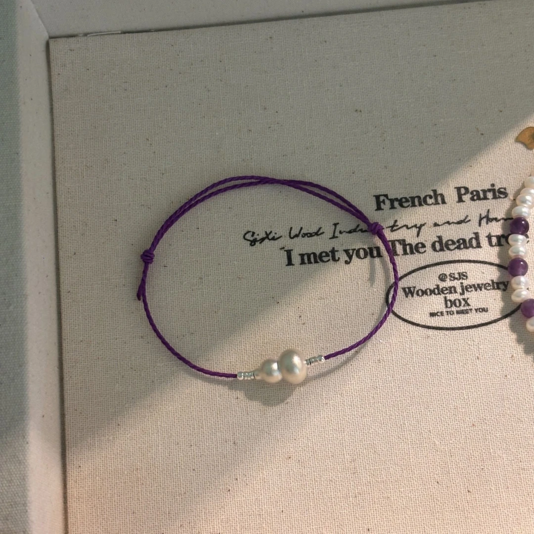 足银布艺手链  “紫气东来”福禄葫芦紫绳手链SLCY1011-烨