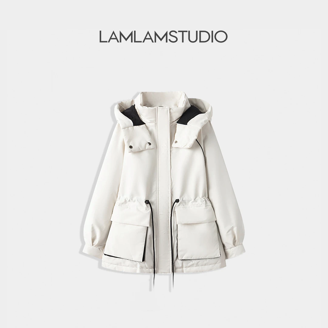 LAMLAM 张一琳 “三防冲锋”羽绒服时尚连帽中长款L251077W