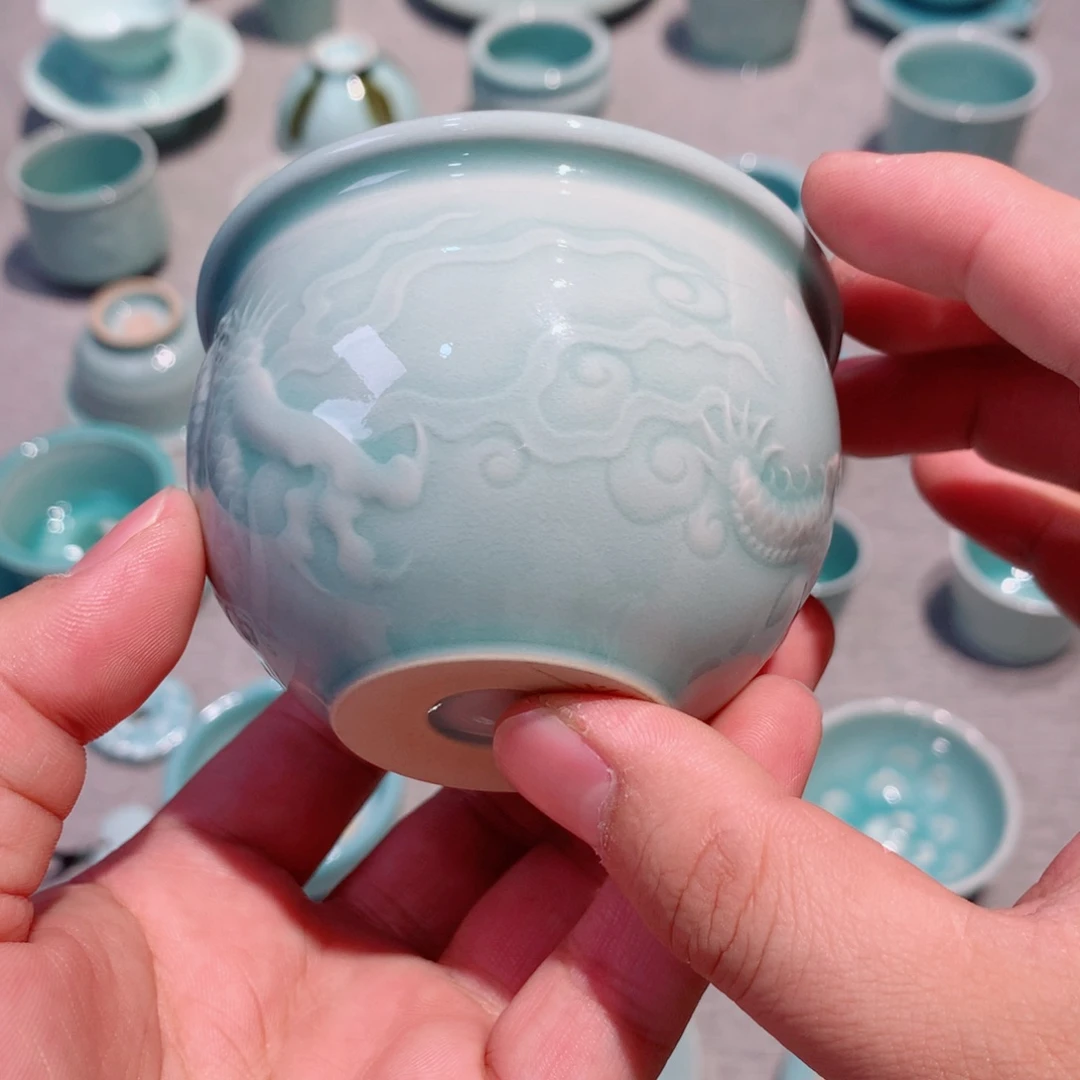 玉***浩龙泉青瓷茶具杯子