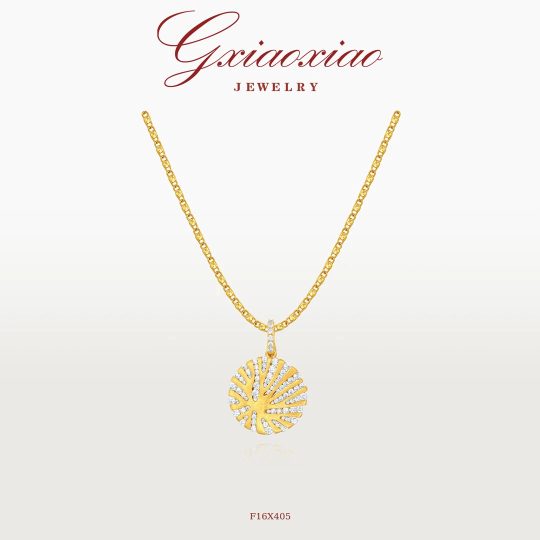 G XIAOXIAO 无边镶轻奢高级设计款双面圆形项链F16X405新年礼物