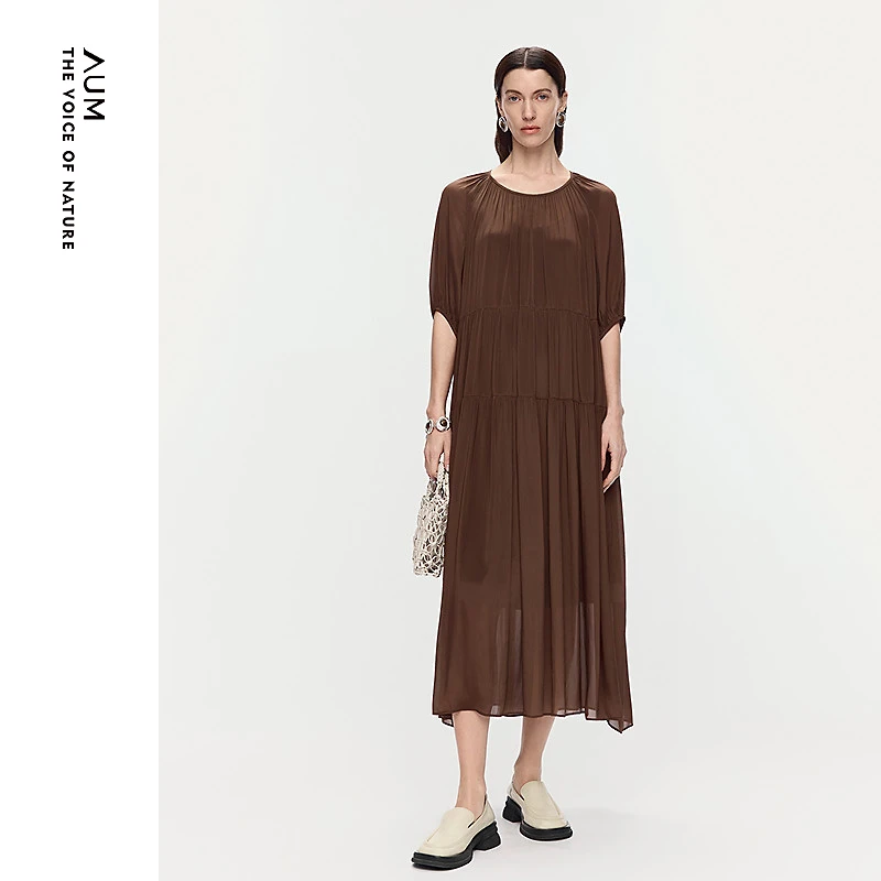 AUM/噢姆连衣裙中长裙中腰夏季常规宽松不规则女装M1FZ23786