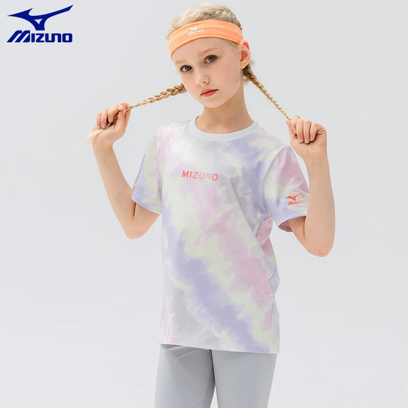 童装短袖扎染混色夏季运动圆领女童透气上衣T1247