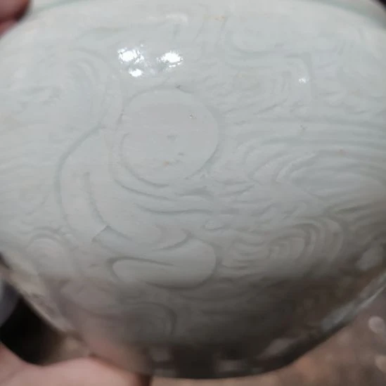 摆件一件精美湖田窑刻花小罐全品