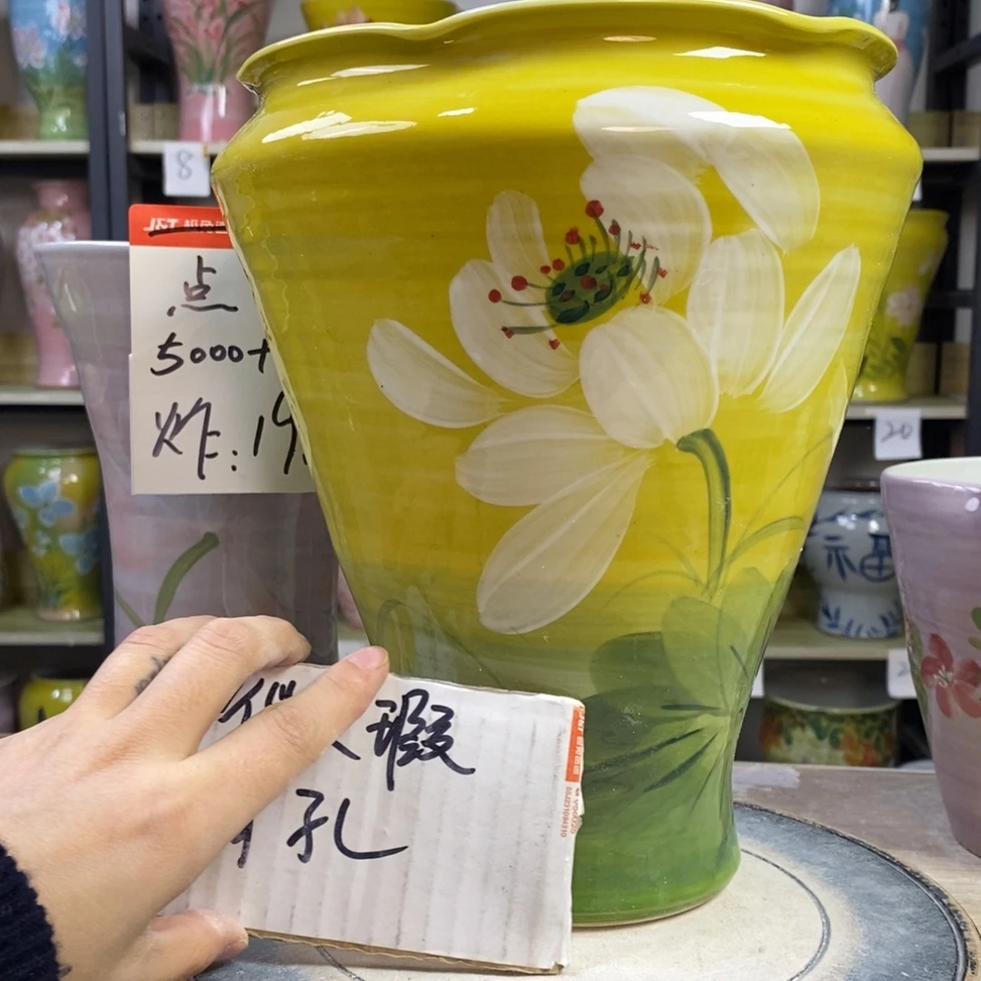 景德镇手工手绘陶瓷花盆