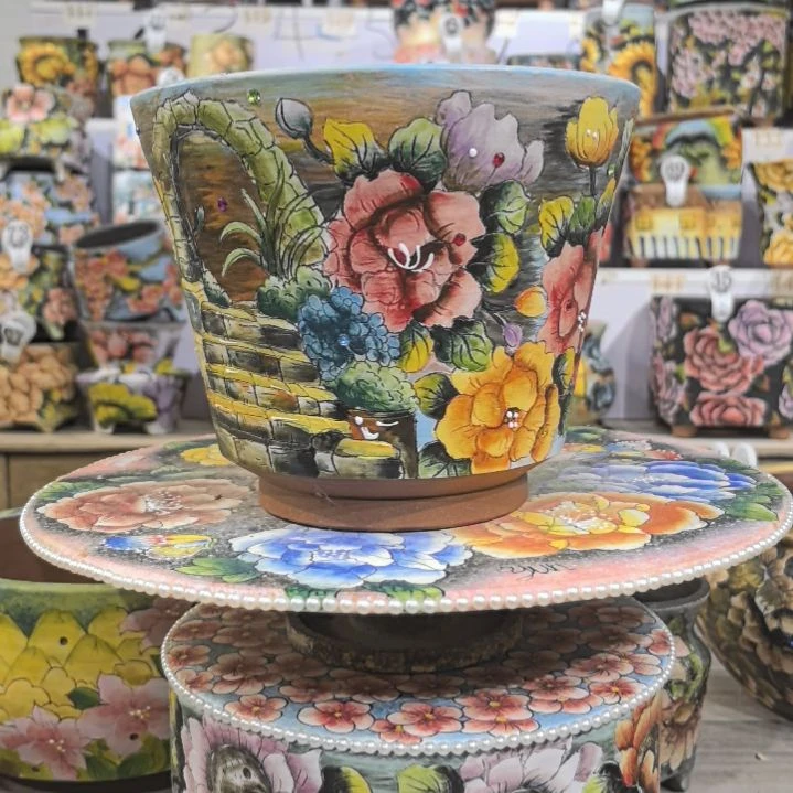 红泥花盆景德镇花盆