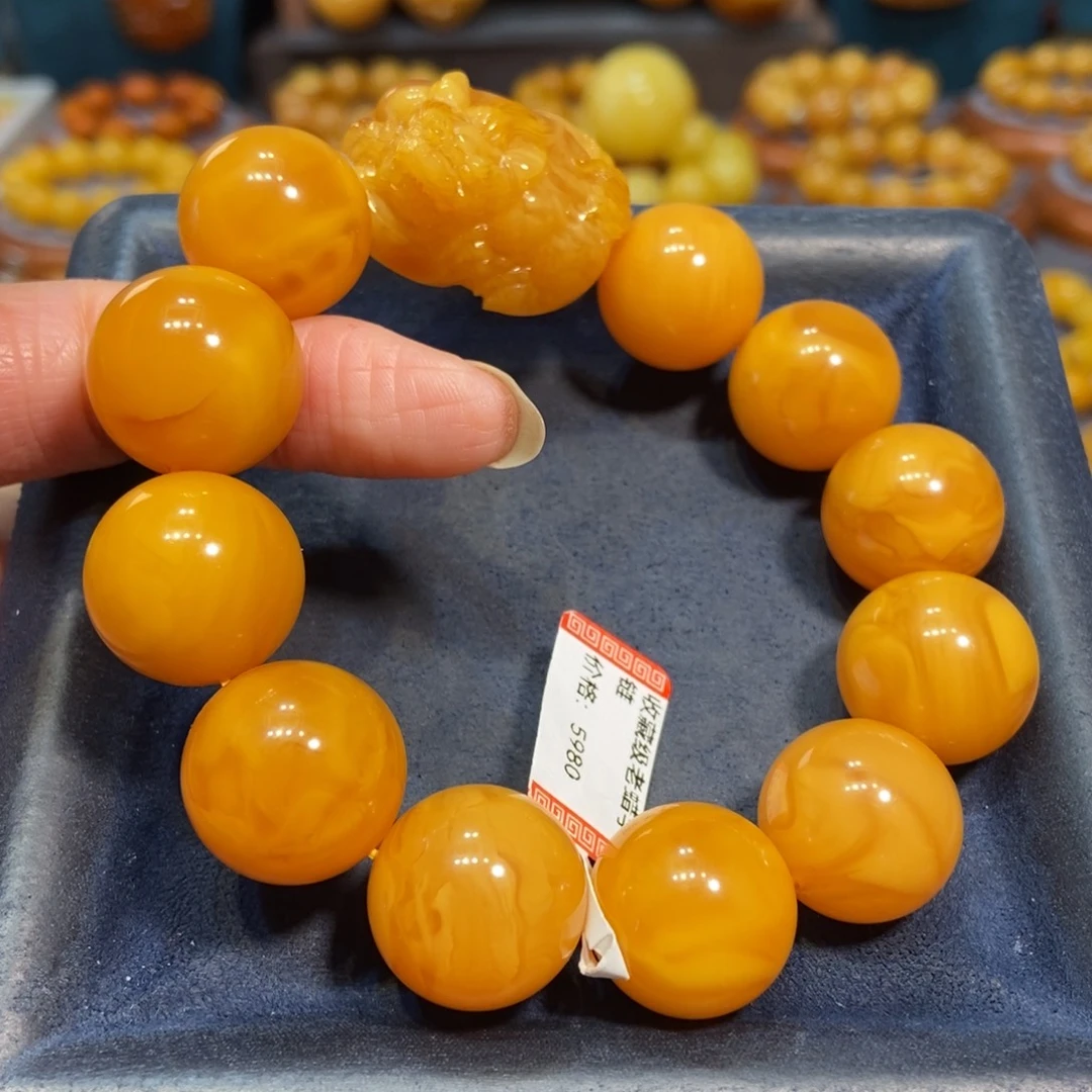 琥珀未镶嵌手链蜜蜡
