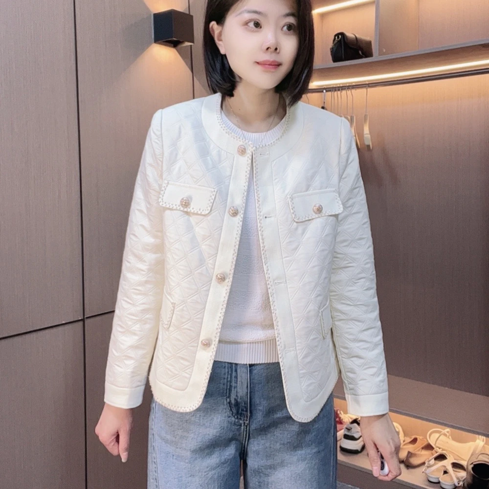 炫女人春秋季女装上衣短款百搭时尚休闲显瘦圆领夹克外套1071