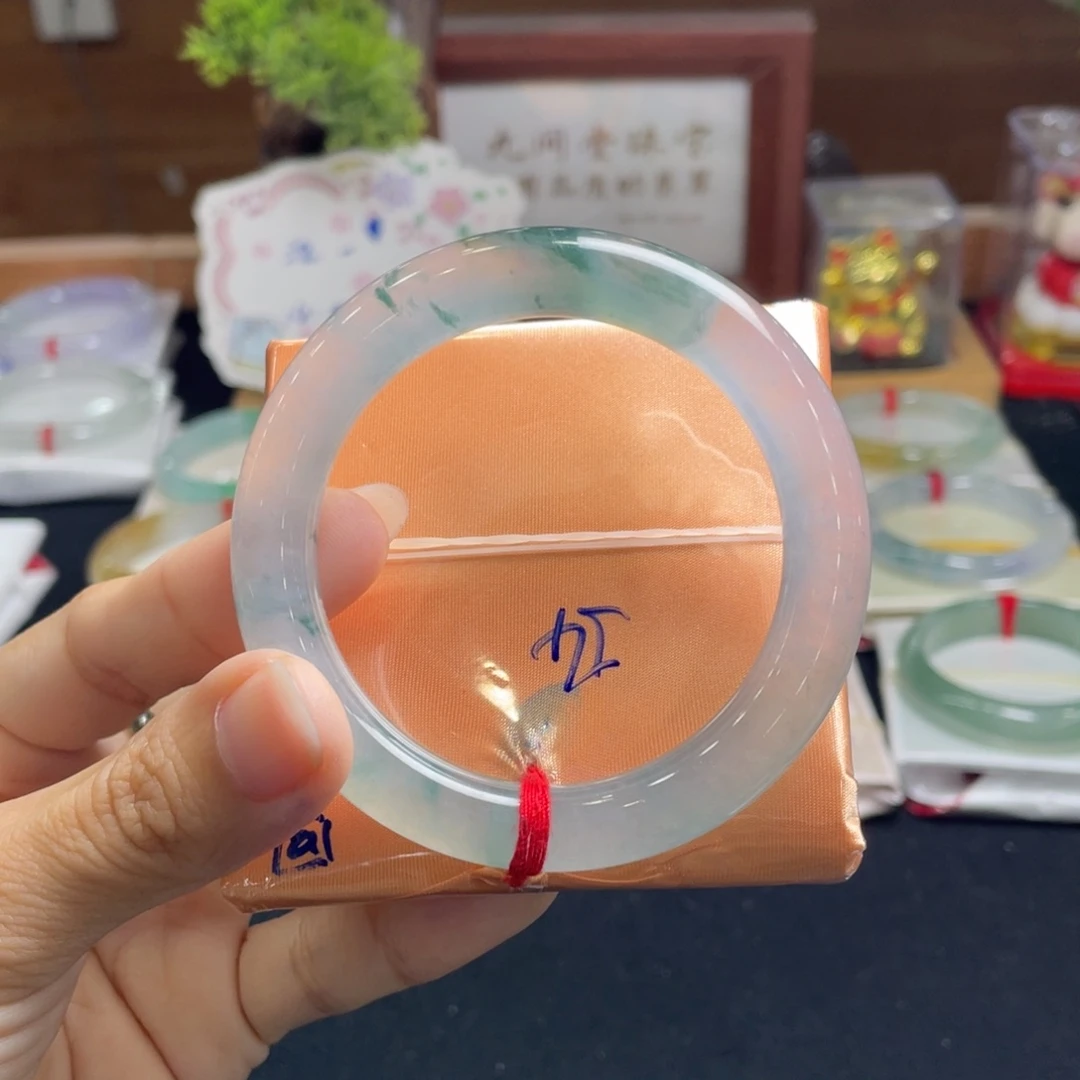 翡翠手镯未镶嵌青*·53+圆条分单1