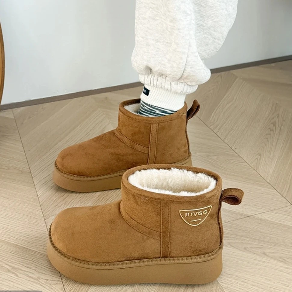 S-53冬季新款加绒加厚防滑厚底增高百搭雪地靴女