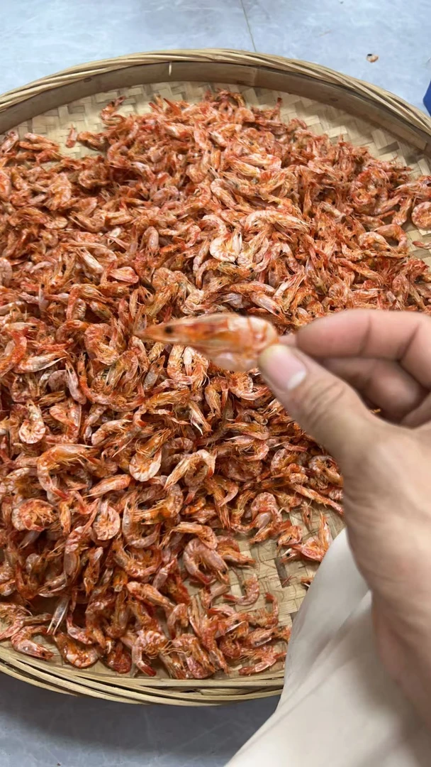 汕尾本港中直红膏虾干淡干鲜甜可当零食的海虾干货