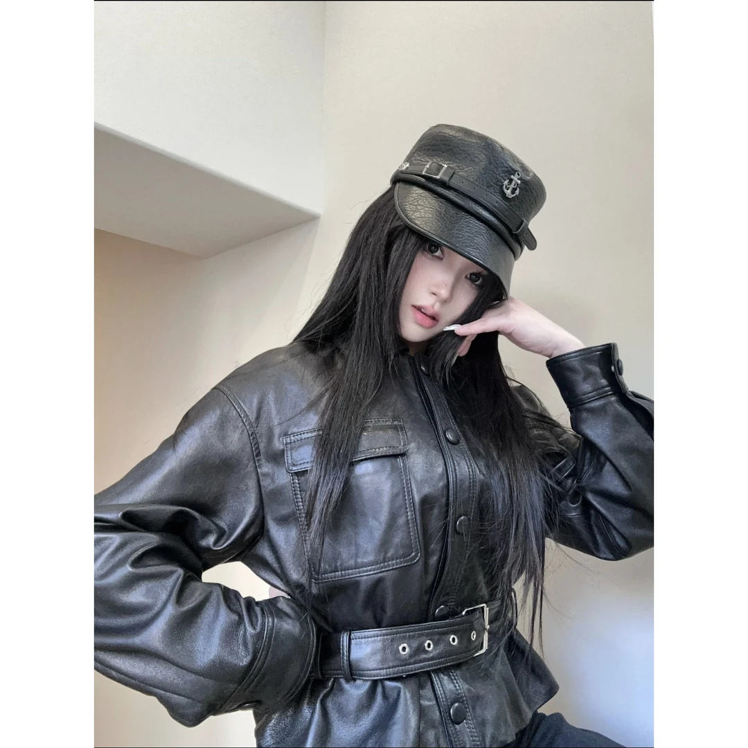 【宋佳专属】皮衣外套女新款复古小个子短款女款秋冬美式短款皮衣