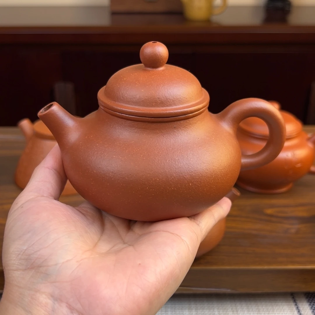 紫砂茶壶红降坡容天300cc