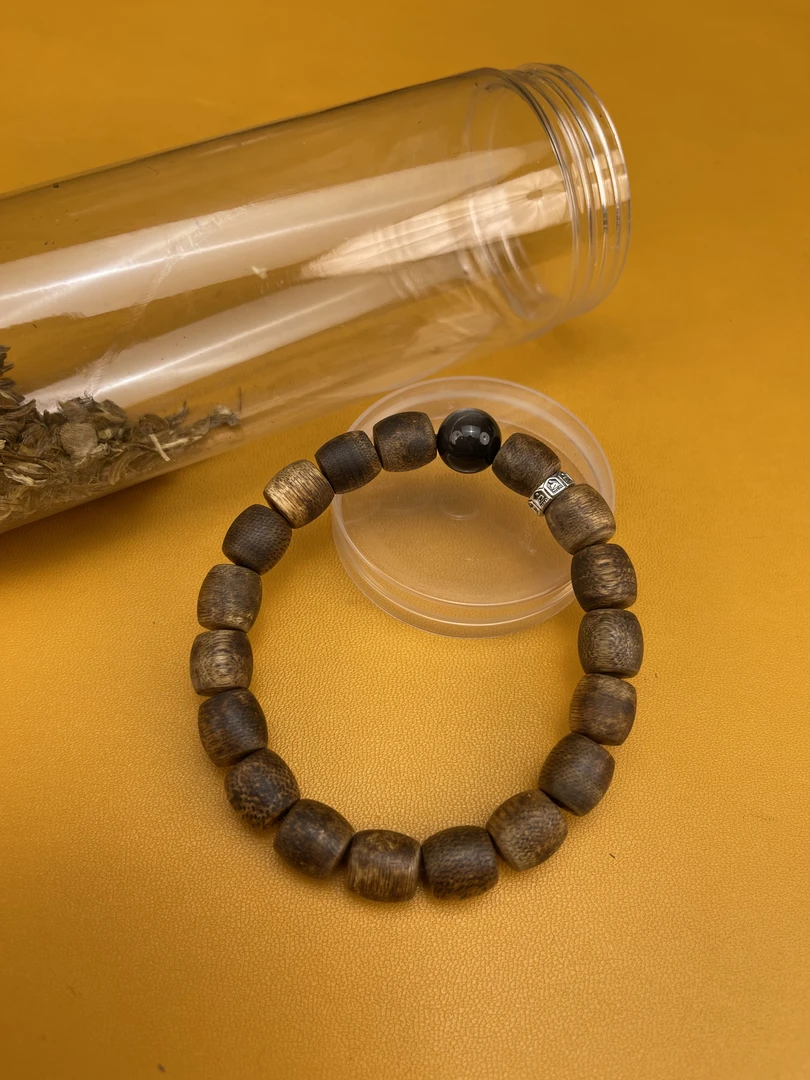 沉香沉香1258沉香黑曜岩手串10mm无礼盒多样性发其一