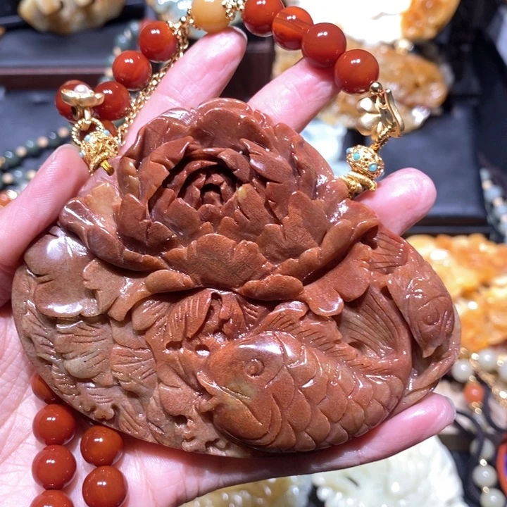 岫玉毛衣链未镶嵌咖**丸