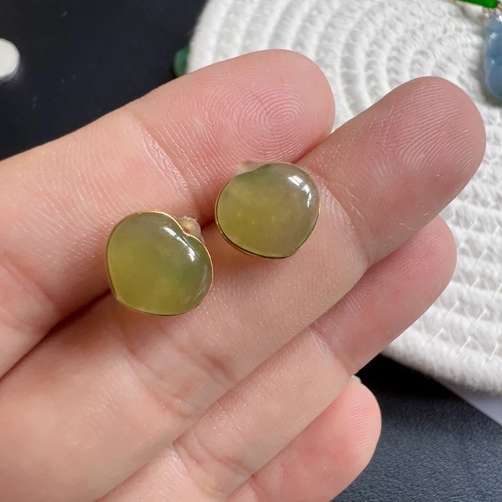 吊坠(不含链)18K金镶嵌翡翠