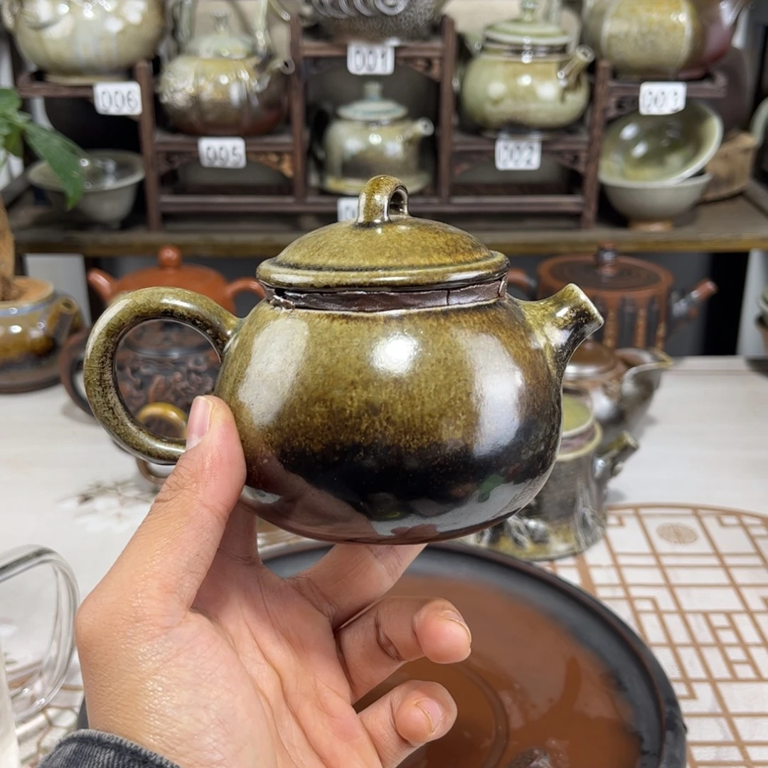 200cc白泥柴烧出尘壶，古法传承纯裸坯柴烧