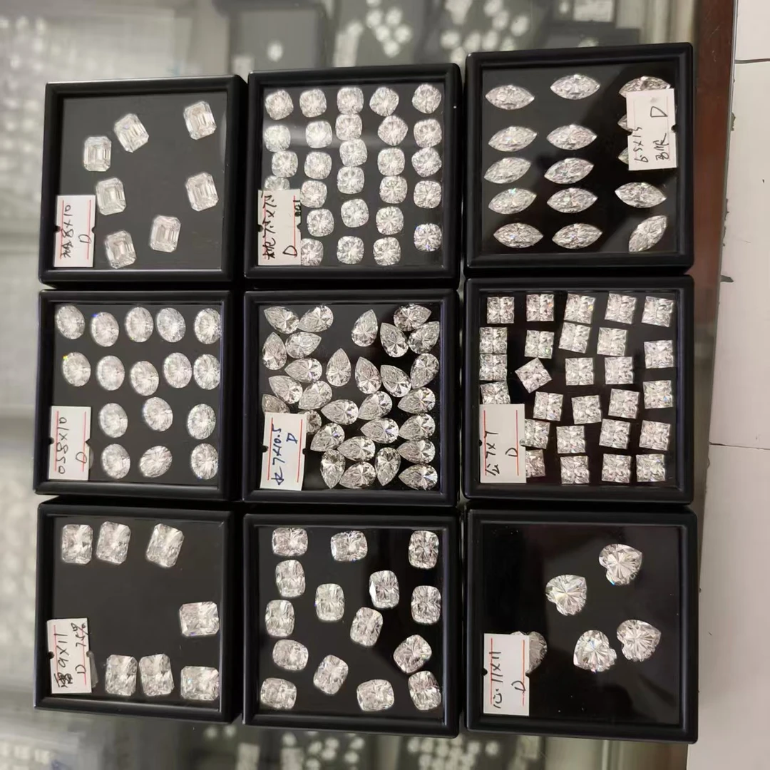 新品（带证书）超闪D色无暇异形莫桑钻裸石0.5ct-4克拉美甲DIY钻饰