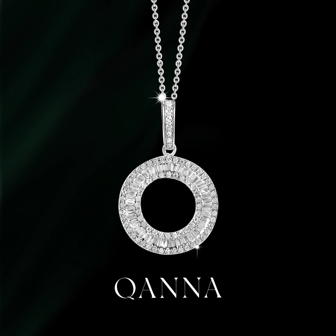 QANNA【大号甜甜圈】【满钻重金版】轻奢时尚气质钻石吊坠（不含链）AP